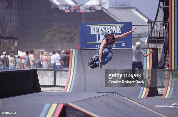 In-Line Skating: X Games, Miscellaneous action during street competition, San Diego, CA 6/25/1997