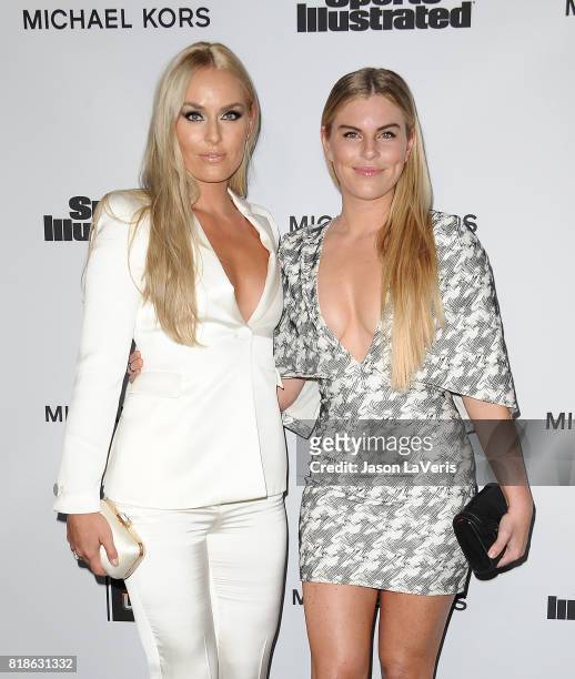 Lindsey Vonn and sister Karin Kildow attend the Sports Illustrated Fashionable 50 event at Avenue on July 18, 2017 in Los Angeles, California.
