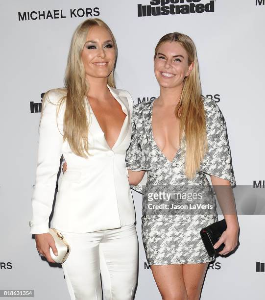 Lindsey Vonn and sister Karin Kildow attend the Sports Illustrated Fashionable 50 event at Avenue on July 18, 2017 in Los Angeles, California.