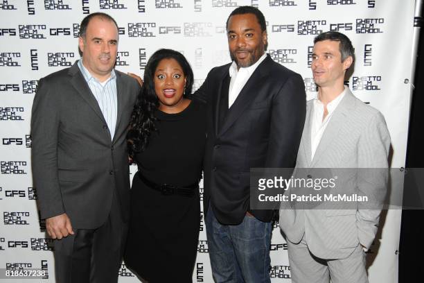 Joe Hall, Sherri Shepherd, Lee Daniels and Evan Shapiro attend The GHETTO FILM SCHOOL 10th Annual Spring Benefit at The Park Cafe on June 14, 2010 in...