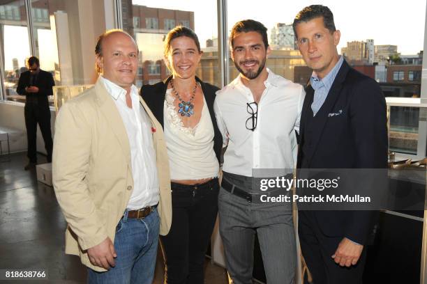 Max Weiner, Vanessa von Bismarck, Lorenzo Martone and Stefano Tonchi attend MELISSA Plastic Dreams Rooftop Party at MILK Penthouse on June 8, 2010 in...