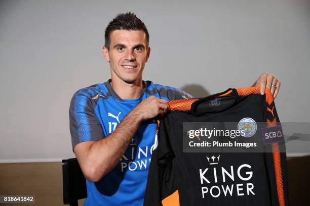 Leicester City unveil new signing Eldin Jakupovic who joins the squad during their pre-season tour of Hong Kong on July 18, 2017 in Hong Kong, Hong...