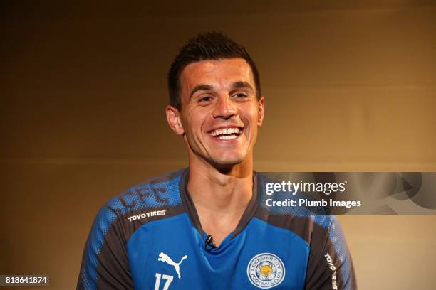 Leicester City unveil new signing Eldin Jakupovic who joins the squad during their pre-season tour of Hong Kong on July 18, 2017 in Hong Kong, Hong...