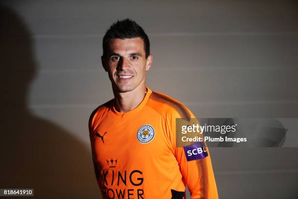 Leicester City unveil new signing Eldin Jakupovic who joins the squad during their pre-season tour of Hong Kong on July 18, 2017 in Hong Kong, Hong...
