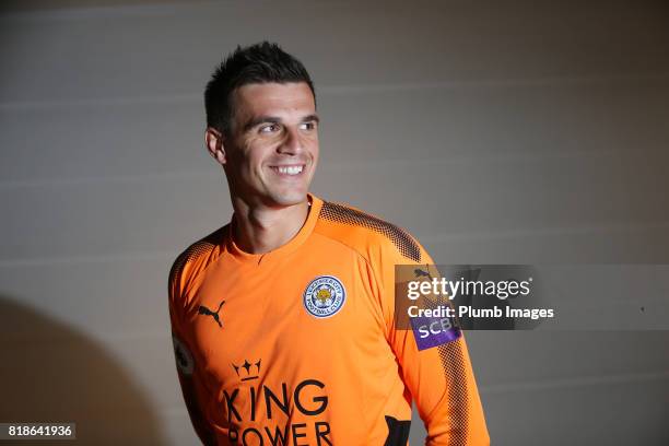 Leicester City unveil new signing Eldin Jakupovic who joins the squad during their pre-season tour of Hong Kong on July 18, 2017 in Hong Kong, Hong...