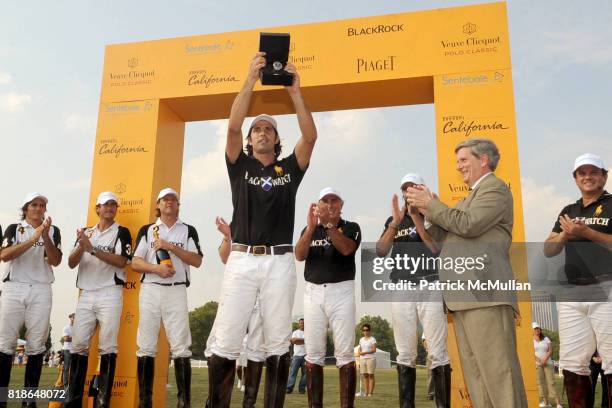 Nacho Figueras and Larry Boland attend 2010 VEUVE CLICQUOT Polo Classic at Governors Island on June 27, 2010 in New York City.