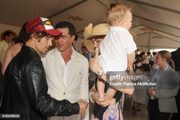 Steven Klein, Andre Balazs, Delfina Blaquier and Artemio Figueras attend 2010 VEUVE CLICQUOT Polo Classic at Governors Island on June 27, 2010 in New...