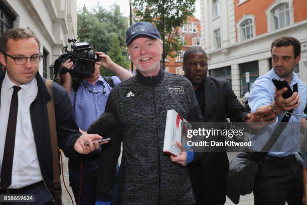 Chris Evans leaves BBC Wogan House after presenting his Radio 2 Breakfast Show on July 19, 2017 in London, England. The BBC will publish the pay of...