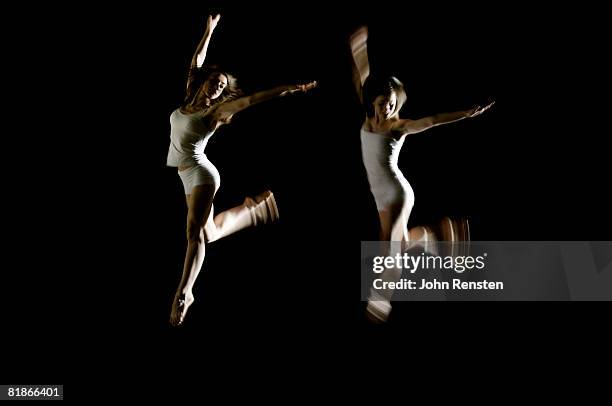 ballet and contemporary dancers - modern dancing stock pictures, royalty-free photos & images