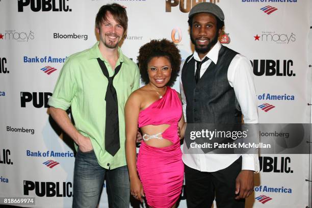 Bill Heck, Shalita Grant and Nyambi Nyambi attend THE PUBLIC THEATER's opening night celebration for The Winter's Tale at SHAKESPEARE IN THE PARK at...