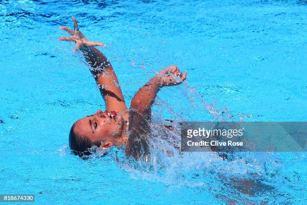 Vasiliki Alexandri of Austria competes during the Synchronised Swimming Solo Free Final on day six of the Budapest 2017 FINA World Championships on...