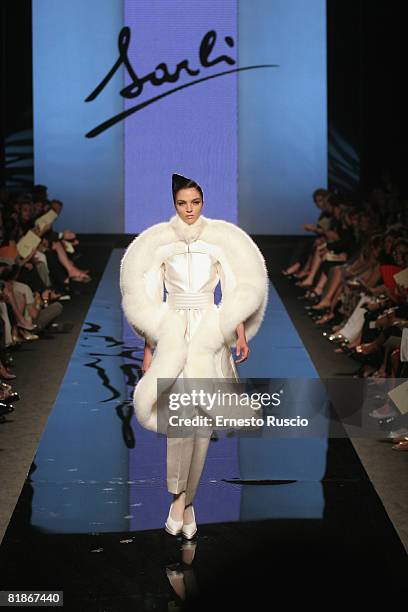 Model walks the runway during Fausto Sarli fashion show as part of Rome fashion week in Santo Spirito in Sassia on 6 July, 2008 in Rome, Italy.