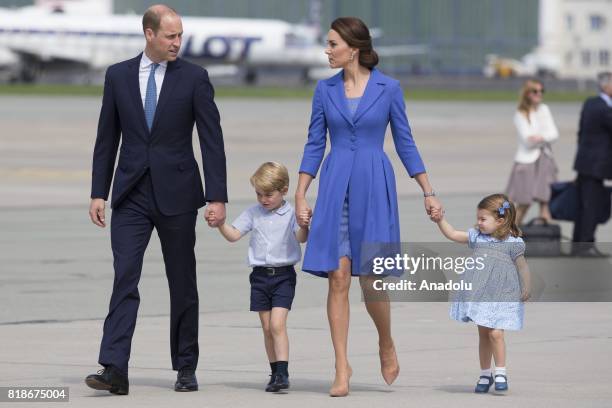 The Duke of Cambridge, Prince William the Ducheness of Cambridge, Catherine Middleton, Princess Charlotte of Cambridge and Prince George are seen at...