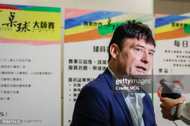 Jimmy White attends a press conference of 2017 Hong Kong Masters at Queen Elizabeth Stadium on July 19, 2017 in Hong Kong, China.