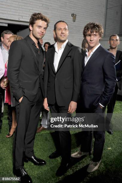 Sebastian Stan, Massimilianao Giornetti and Augustus Prew attend FERRAGAMO Launches ATTIMO On The Top of The Standard at The Standard on June 30,...