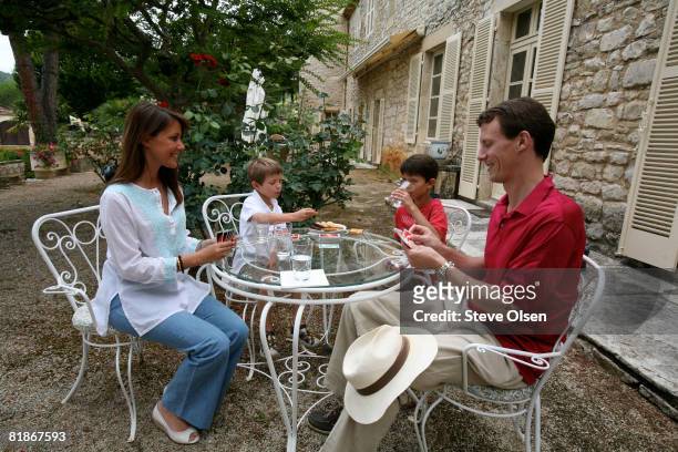 Princess Marie of Denmark, Prince Felix, Prince Nikolai and Prince Joachim of Denmark spend their summer holidays at the family home at Chateau Caix...