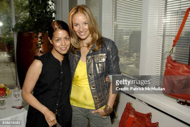 Vanessa Lawence and Coralie Charriol attend CORALIE CHARRIOL LUNCHEON TO PREVIEW HER NEW HANDBAG COLLECTION C.LILI at Hudson Hotel on June 9, 2010 in...