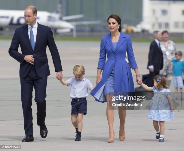 The Duke of Cambridge, Prince William, the Ducheness of Cambridge, Catherine Middleton, Princess Charlotte of Cambridge and Prince George are seen at...