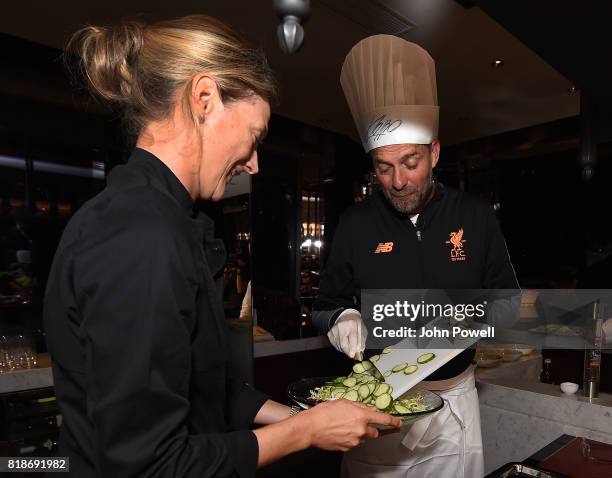 Jurgen Klopp manager of Liverpool takes part in a cookery lesson on July 19, 2017 in Hong Kong, Hong Kong.