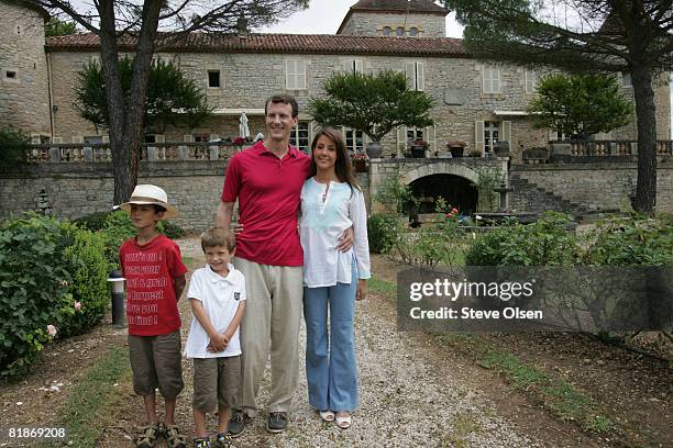 Prince Nikolai, Prince Felix, Prince Joachim of Denmark and Princess Marie of Denmark spend their summer holidays at the family home at Chateau Caix...