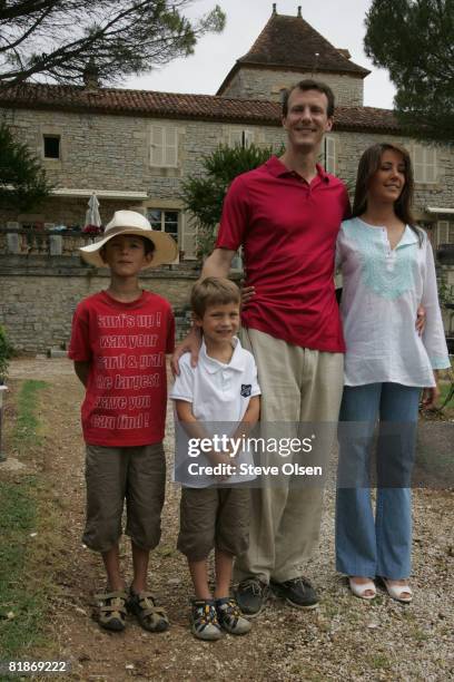 Prince Nikolai, Prince Felix, Prince Joachim of Denmark and Princess Marie of Denmark spend their summer holidays at the family home at Chateau Caix...