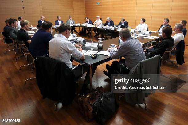 General view during the DFB Referees And Bundesliga Head Coaches Round Table at DFB Headquarters on July 19, 2017 in Frankfurt am Main, Germany.