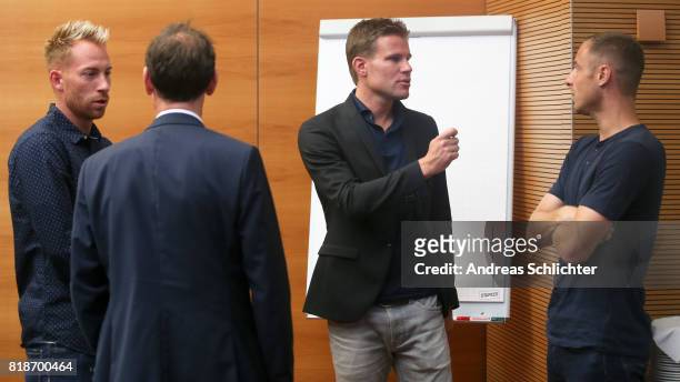 Marc Schnatterer , Florian Meyer , Dr. Felix Brych , Matthias Lehmann at DFB Headquarters on July 19, 2017 in Frankfurt am Main, Germany.