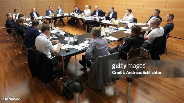 General view during the DFB Referees And Bundesliga Head Coaches Round Table at DFB Headquarters on July 19, 2017 in Frankfurt am Main, Germany.