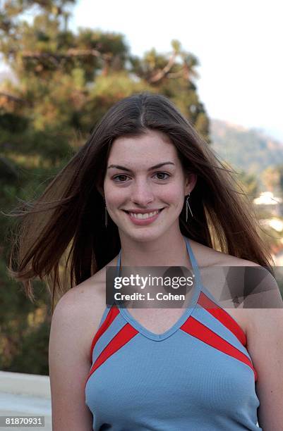 Anne Hathaway enjoying a "day of indulgences" in the Juicy Couture suite at the Chateau Marmont in Hollywood.