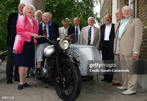 Frank Williams, Dame Vera Lynn, Bill Pertwee and Clive Dunn pose with other members of Dad's Army to celebrate the 40th anniversary of the first...