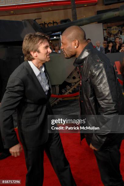 Quinton "Rampage" Jackson and Sharlto Copley attend "The A-Team" Los Angeles Premiere at Grauman's Chinese Theatre on June 3, 2010 in Hollywood,...