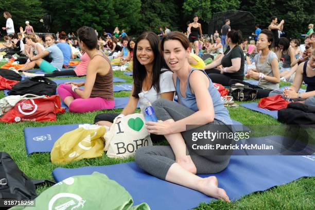 Natalie Rivera and Annie Henley attend FLAVORPILL and jetBlue host Yoga on the Great Lawn with Elena Brower at The Great Lawn on June 22, 2010 in New...