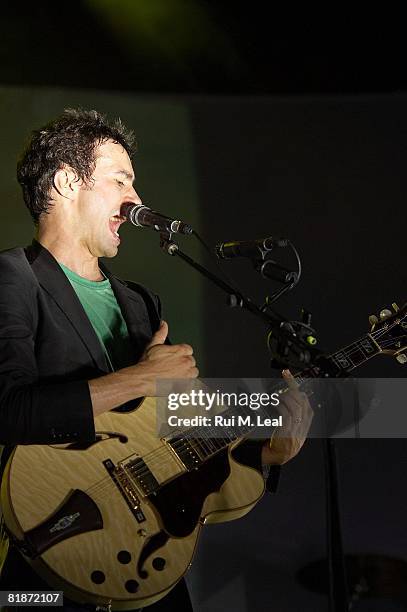 David Fonseca performs at SuperBock SuperRock - 1st Act - Parque da Cidade on July 4, 2008 in Porto, Portugal.