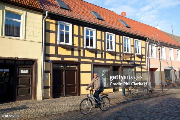Street scene in Templin, a small but picturesque town in the Uckermark district of Brandenburg, Germany. .
