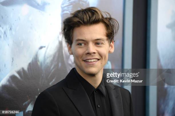 Harry Styles attends the "DUNKIRK" premiere in New York City.