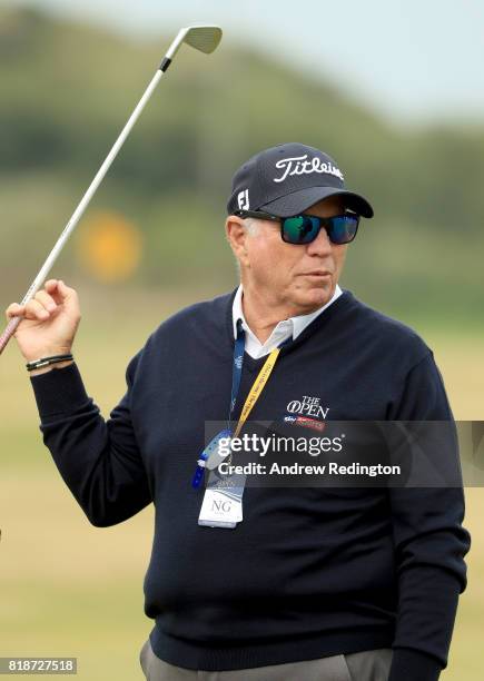 Coach Butch Harmon on the driving range during a practice round prior to the 146th Open Championship at Royal Birkdale on July 19, 2017 in Southport,...