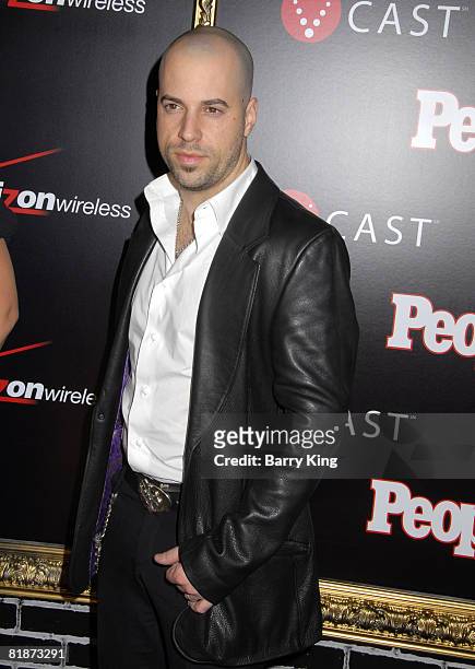 Singer Chris Daughtry arrives at the Verizon Wireless and People party held at Avalon Hollywood on February 8, 2008 in Hollywood, California.