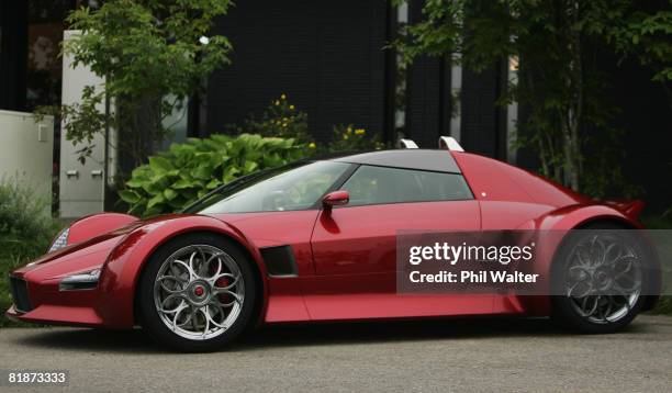 An electric car on display outside the International Media Centre July 09, 2008 in Rusutsu, Hokkaido, Japan. During this 3-day Summit meeting,...