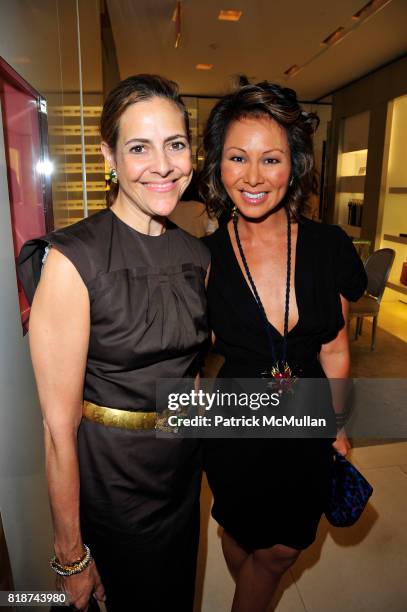 Alexandra Lebenthal and Alina Cho attend DIOR JOAILLERIE special launch of the BOIS de ROSE Collection at Dior Boutique NYC on June 10, 2010.