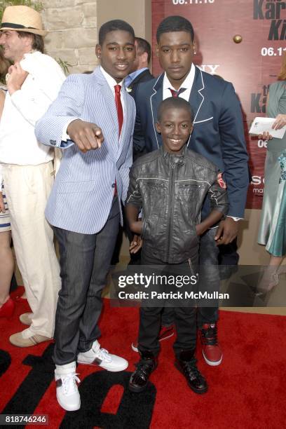 Kwesi Boakye, Kwami Boateng and Kofi Siriboe attend PREMIERE OF COLUMBIA PICTURES: THE KARATE KID at Mann's Village Theatre on June 7, 2010 in...