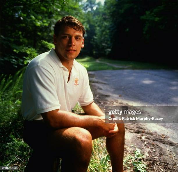 College Football: Casual portrait of Tennessee QB Heath Shuler, Bryson City, NC 7/17/1993