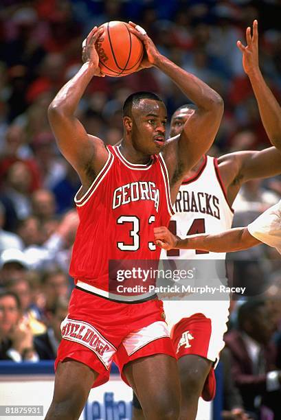 College Basketball: SEC Tournament, Georgia Charles Claxton in action vs Arkansas, Fayetteville, AR 3/11/1994