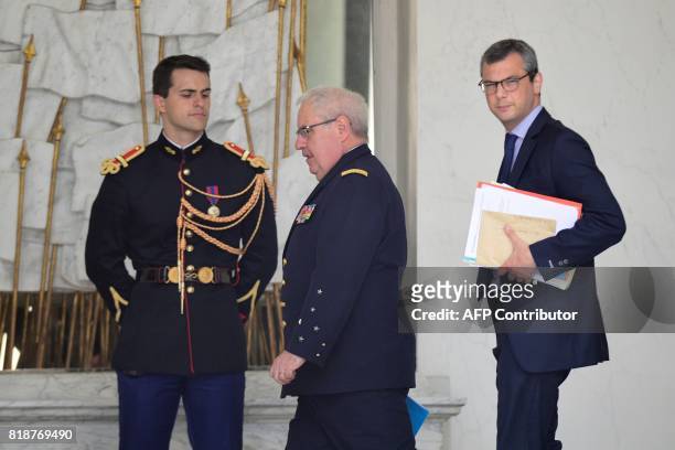 Chief of the Military Staff of the President of the Republic Amiral Bernard Rogel and Alexis Kohler , Secretary General of the Elysee presidentiel...