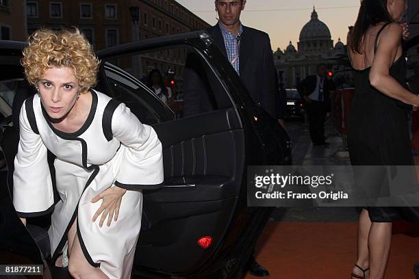 Italian actress Cecilia Dazzi arrives to attend the third day of Roma Fiction Fest 2008 at the Auditorium della Conciliazione on July 9, 2008 in...