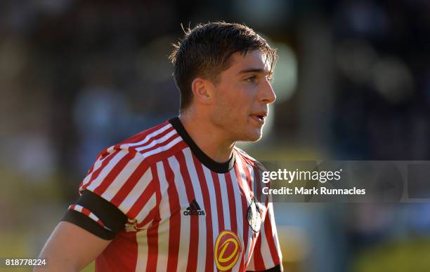 Lynden Gooch of Sunderland in action during the pre season friendly between Livingston and Sunderland at Almondvale Stadium on July 12, 2017 in...