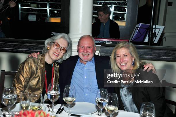 Barbara Tober, Michael Lynne and Ninah Lynne attend "BURGUNDY, BORDEAUX, BLUE JEANS & BLUES" A Casual Sunday Supper at DANIEL for the benefit of...