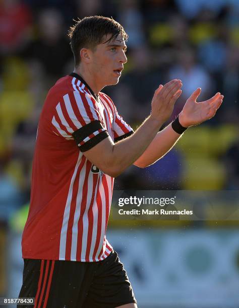 Lynden Gooch of Sunderland in action during the pre season friendly between Livingston and Sunderland at Almondvale Stadium on July 12, 2017 in...