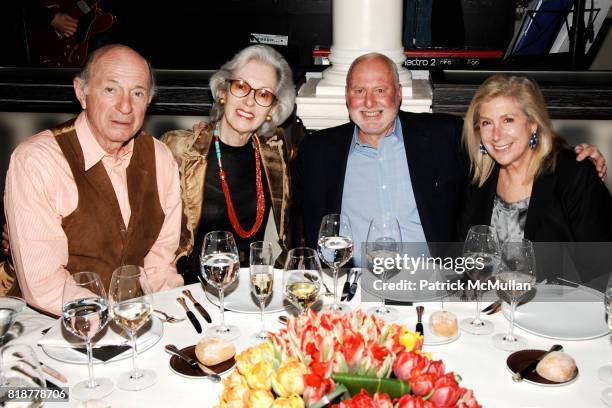 Donald Tober, Barbara Tober, Michael Lynne and Ninah Lynne attend "BURGUNDY, BORDEAUX, BLUE JEANS & BLUES" A Casual Sunday Supper at DANIEL for the...
