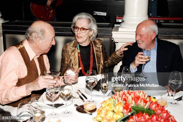 Donald Tober, Barbara Tober and Michael Lynne attend "BURGUNDY, BORDEAUX, BLUE JEANS & BLUES" A Casual Sunday Supper at DANIEL for the benefit of...