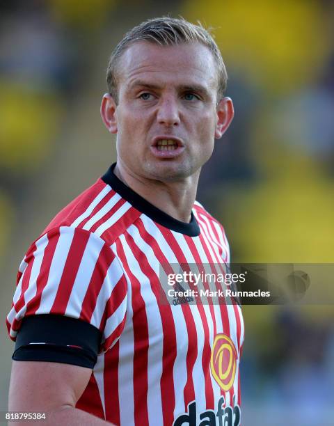 Lee Cattermole of Sunderland in action during the pre season friendly between Livingston and Sunderland at Almondvale Stadium on July 12, 2017 in...